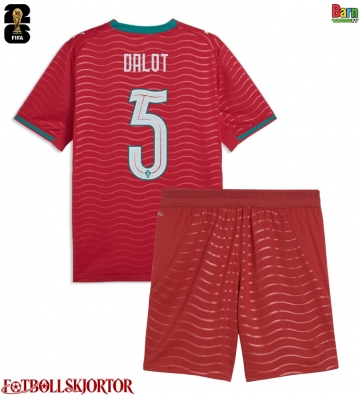 Portugal Diogo Dalot #5 Hemmakläder Barn VM 2026 Kortärmad (+ Korta byxor)